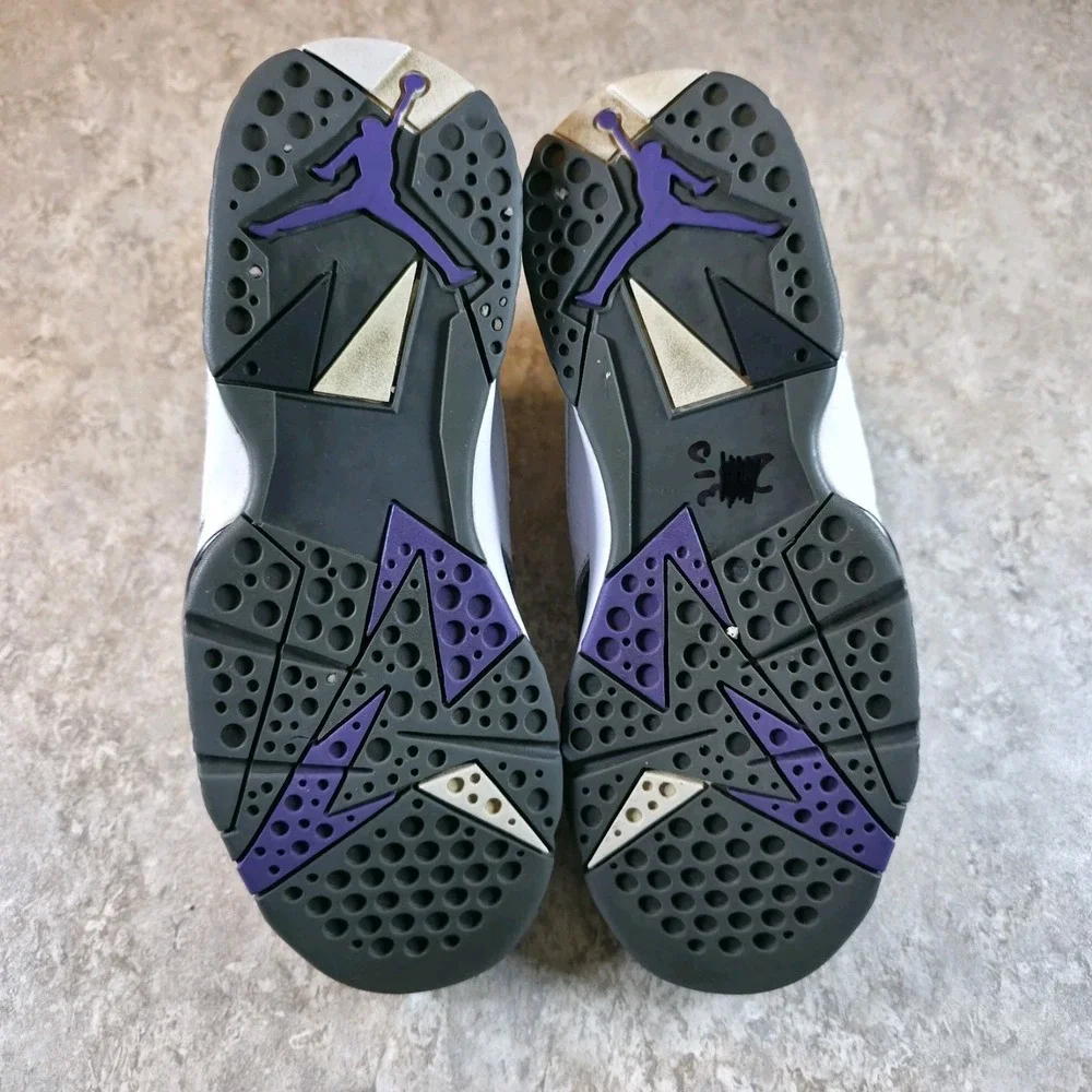 Jordan 7 Retro Flint (2021) Mens Size 8.5 Shoes CU9307-100 Sneakers White Purple